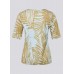 Rabe - 56-122371 T-shirt licht blauw kaki palmprint.
